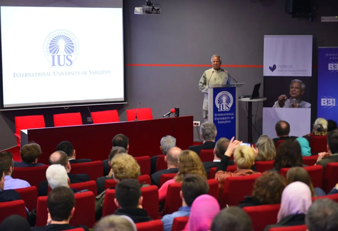 Nobel laureate Muhammad Yunus gave a lecture at IUS