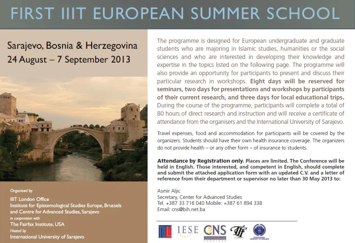 The first IIIT European Summer school will be organised at IUS