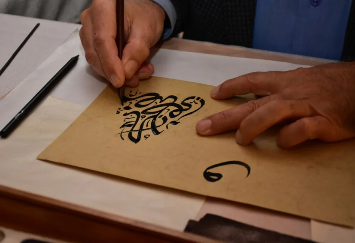 Workshop on calligraphy and tazhip for Department of Arts