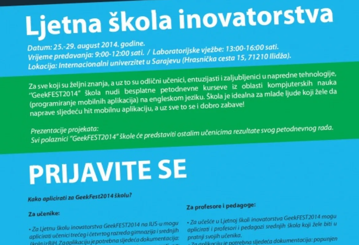 Summer School of Innovation “GeekFEST 2014”