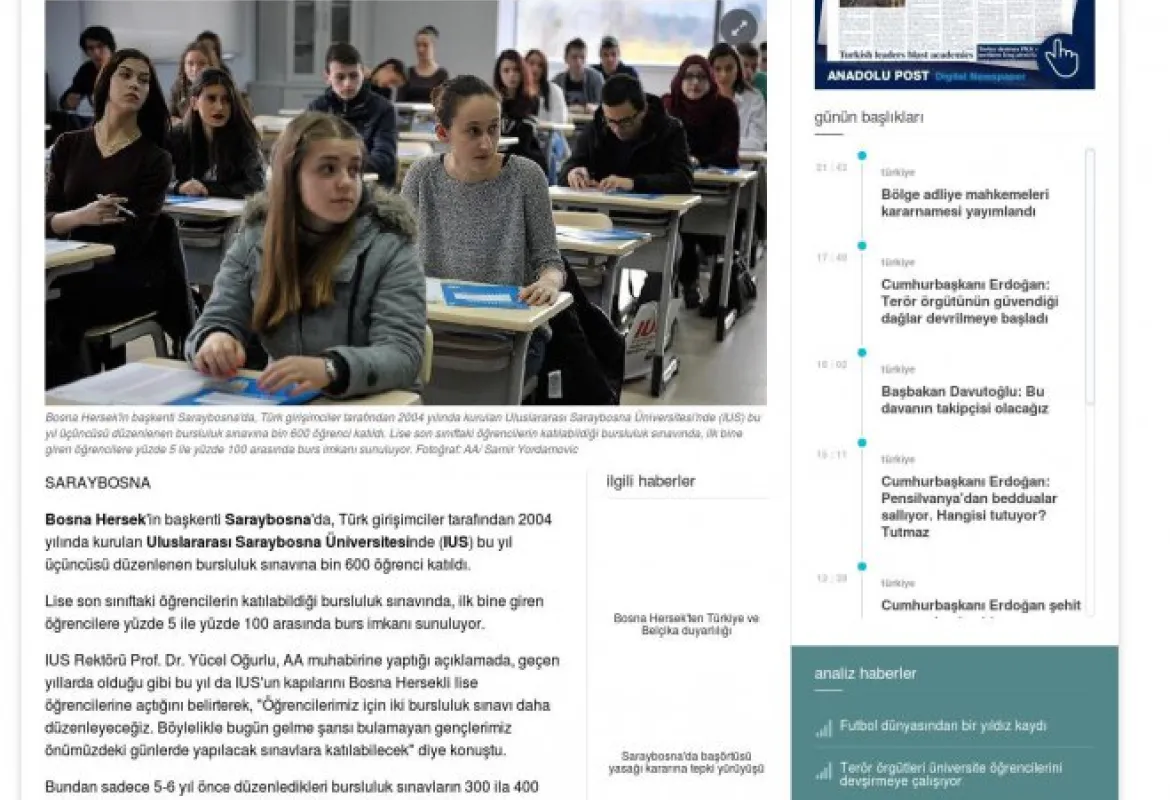 IUS'un bursluluk sınavına yoğun ilgi