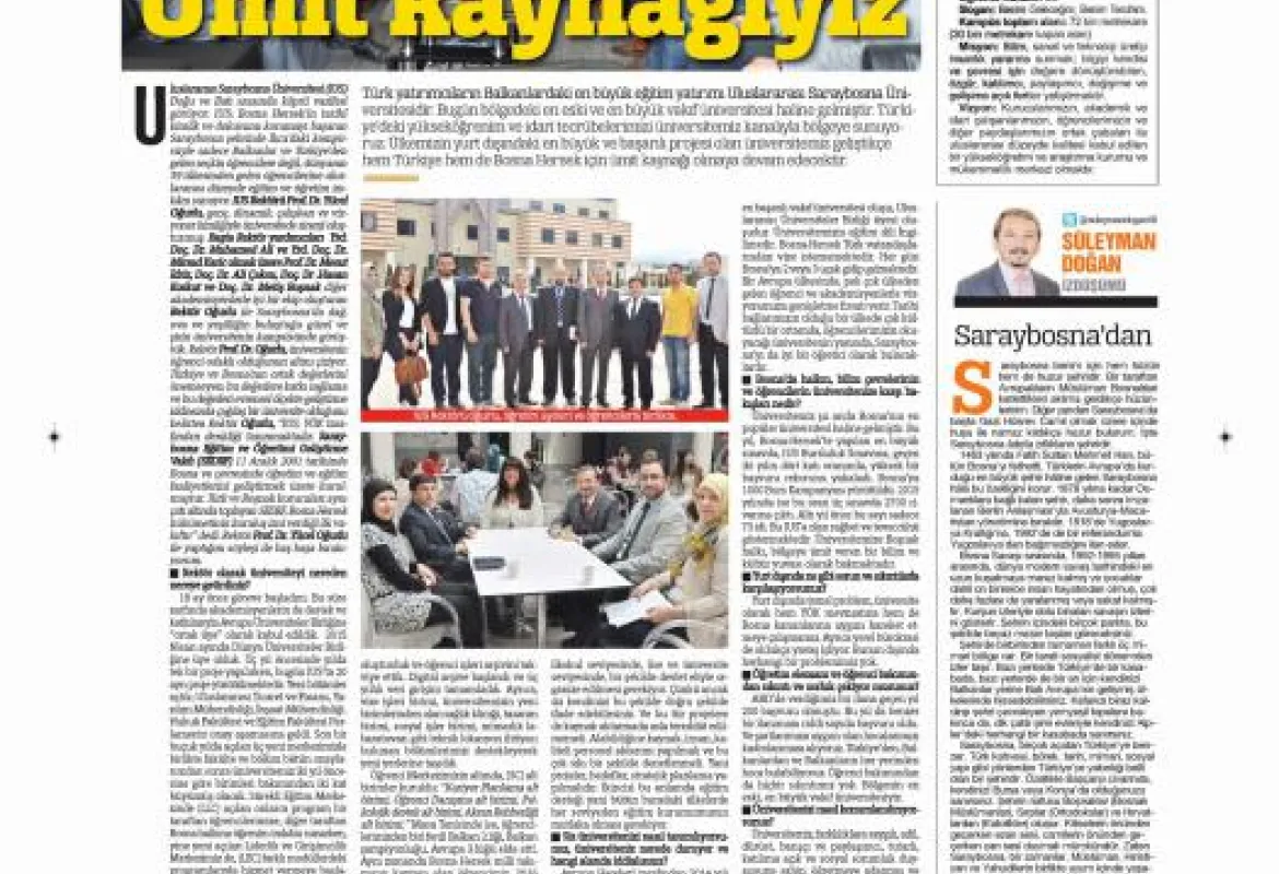 IUS Rektörü Prof. Dr. Yücel Oğurlu Türkiye Gazetesi ile Söyleşi yaptı