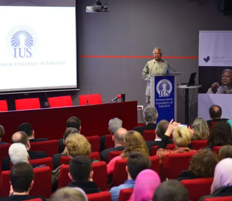 Nobel laureate Muhammad Yunus gave a lecture at IUS