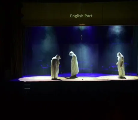 A theatrical performance was held by IUS students last night 