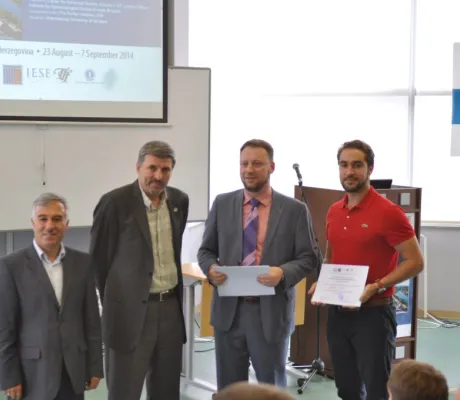 Certificates handed to participants of the IIIT European Summer School 2014