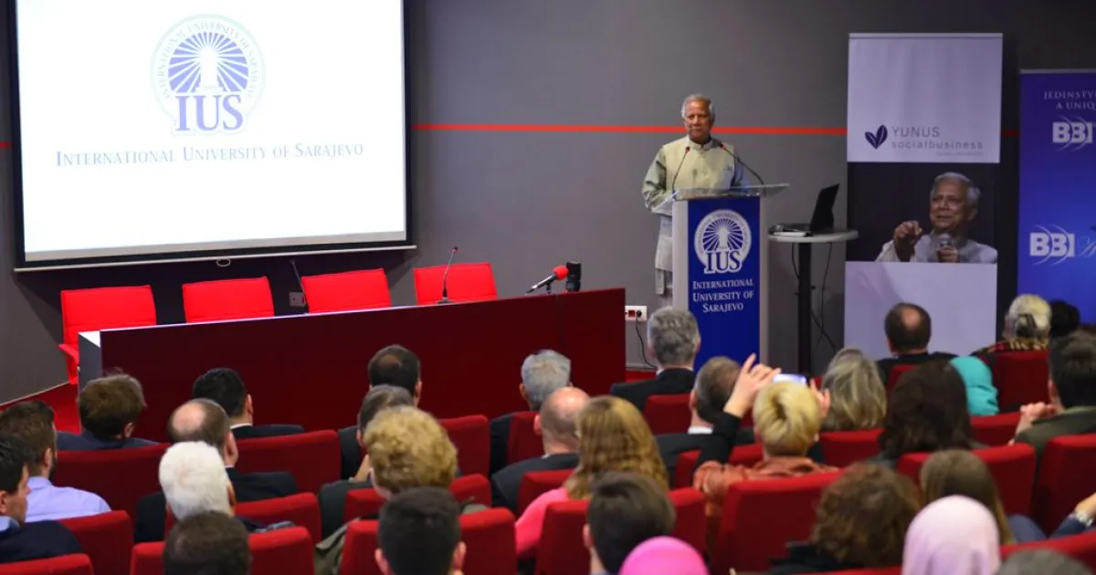 Nobel laureate Muhammad Yunus gave a lecture at IUS
