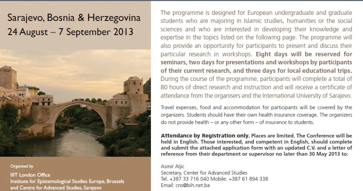 The first IIIT European Summer school will be organised at IUS