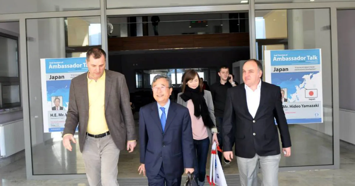 HE Hideo Yamazaki Ambassador of Japan gave a lecture at IUS