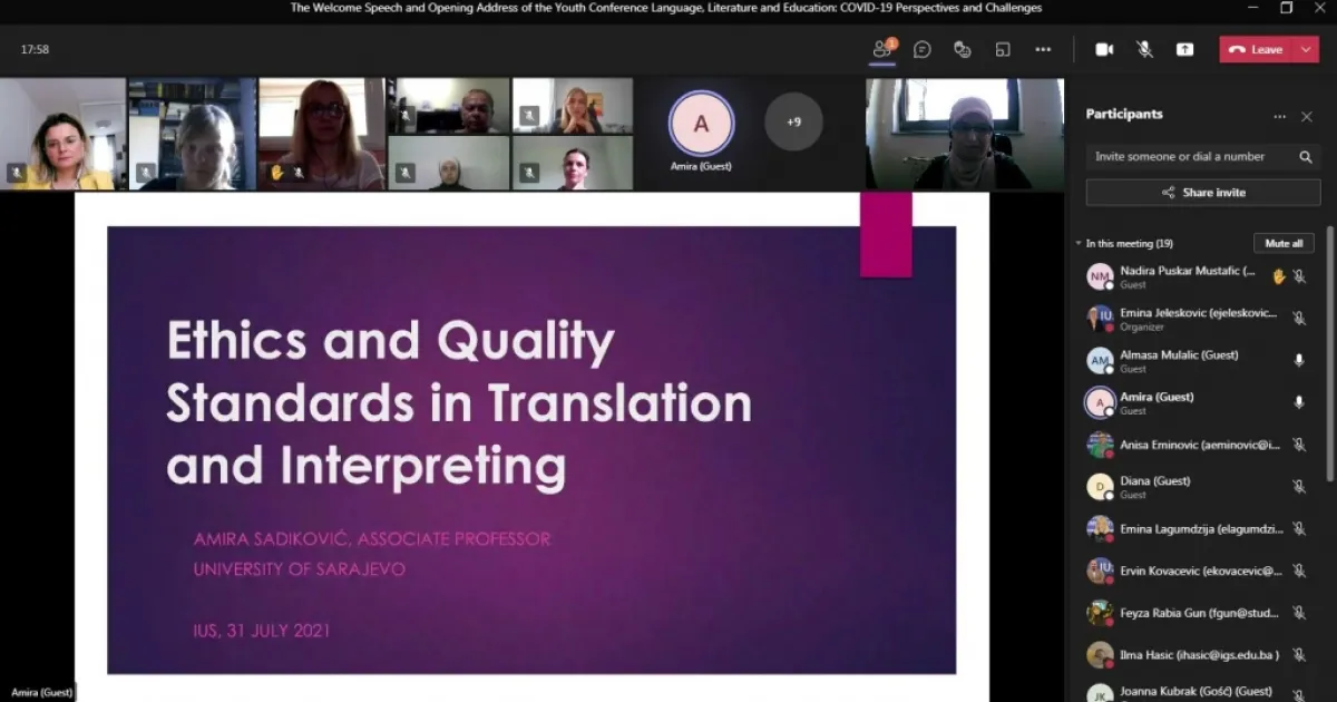 IUS ELIT Program Organizes the Youth Conference Language, Literature and Education: COVID-19 Perspectives and Challenges 