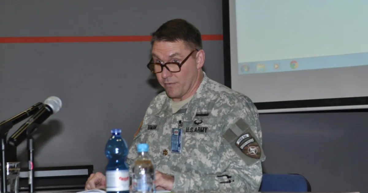 U.S. Army Major Gregory Roman gave a lecture at IUS