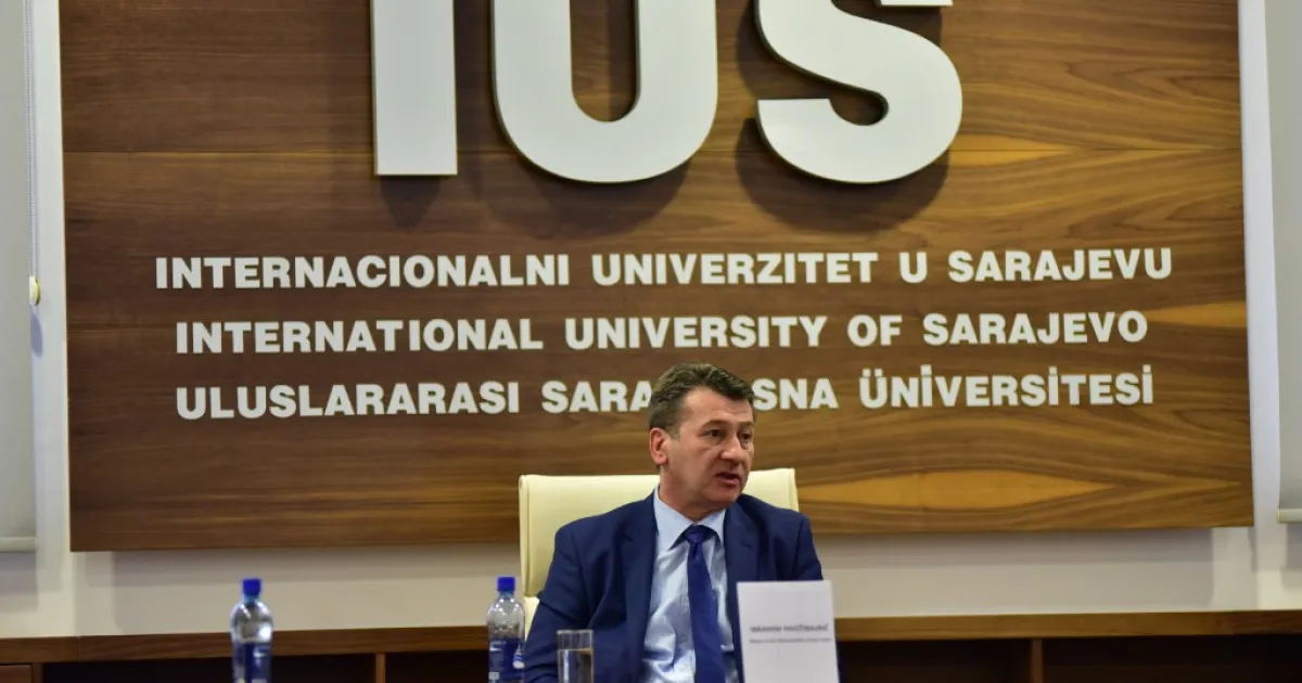 Mr. Ibrahim Hadžibajrić, Mayor of the Stari Grad Municipality, gave a lecture at IUS