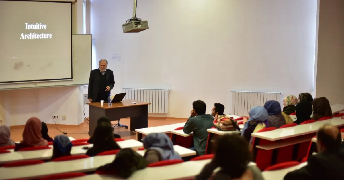 Emeritus Professor Mehmet Can gave a lecture titled „Intuitive Architecture“