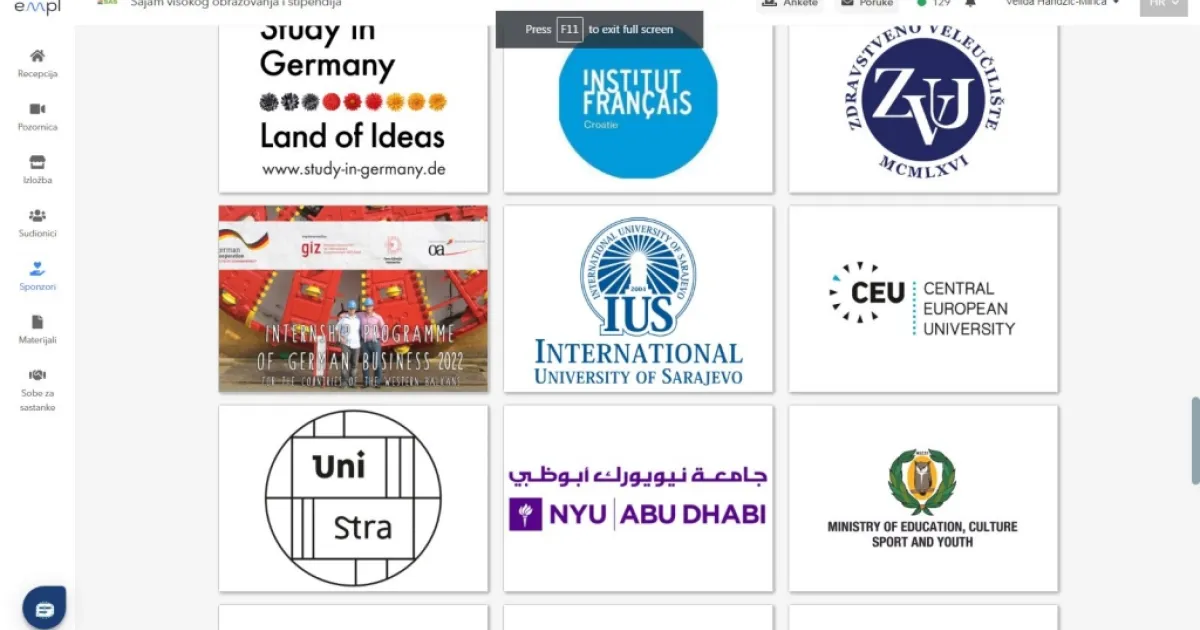 Promotion of IUS at the Higher Education and Scholarship Fair in Zagreb