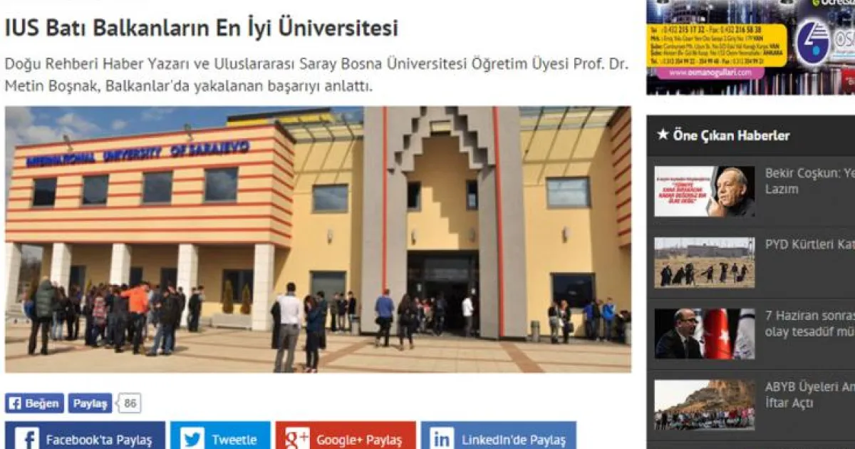 IUS Batı Balkanların En İyi Üniversitesi